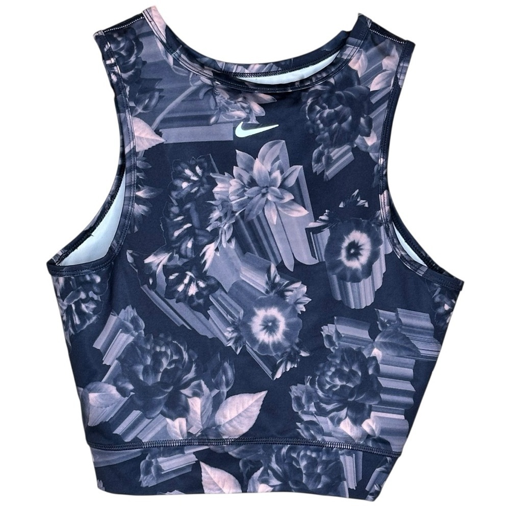 Women's Nike Epic Lux Running Floral Print Tank M Pink Gray Gym Running Yoga - Picture 6 of 12